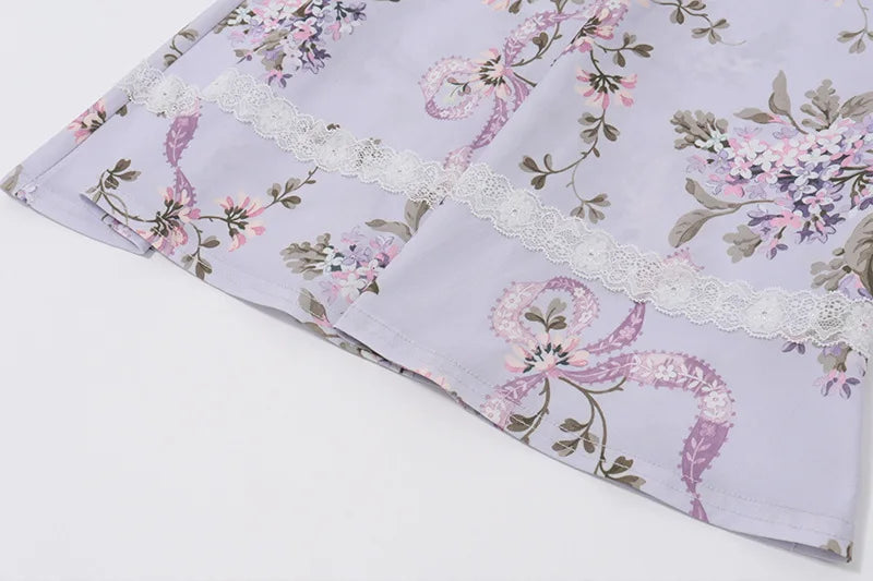 Floral Print Backless Sexy Mini Dress Women Robe Summer Fashion Square Collar Sleeveless High Waist A-line Club Dress