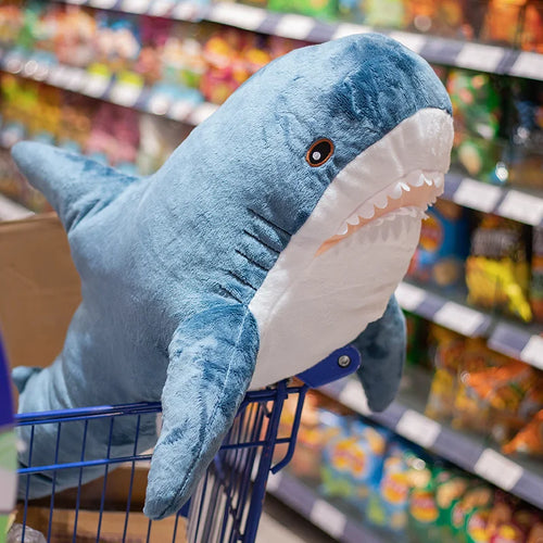 Load image into Gallery viewer, 30cm Blue Shark Stuffed Plush Doll Soft Cute Cartoon Animal Reading Pillow Cushion Ocean Decoration Toy Children Birthday Gifts
