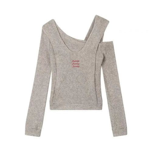 Load image into Gallery viewer, Y2k Aesthetic Fake Two Pieces Pullovers Harajuku Autumn Vintage Grunge Jumpers Letter Embroidery Loose Casual Sweaters Women Top
