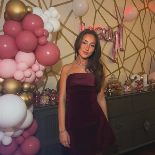 Load image into Gallery viewer, Strapless Backless Sexy Mini Dress Women Fashion With Zipper Off-shoulder Sleeveless A-line Bodycon Club Party Dress
