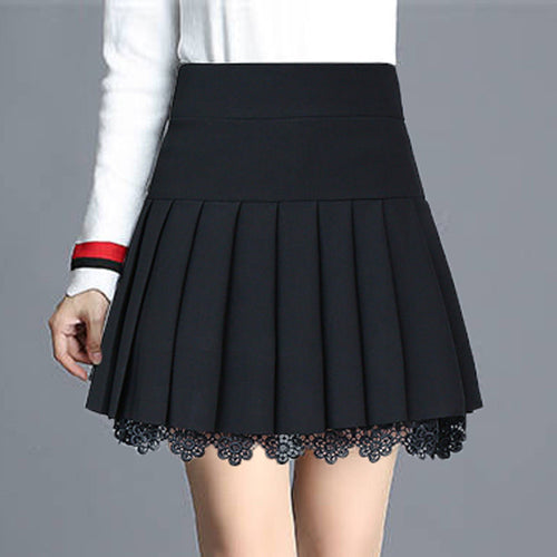 Load image into Gallery viewer, High Waist Summer Knee-length Preppy Style Harajuku Street Pleated Skirt
