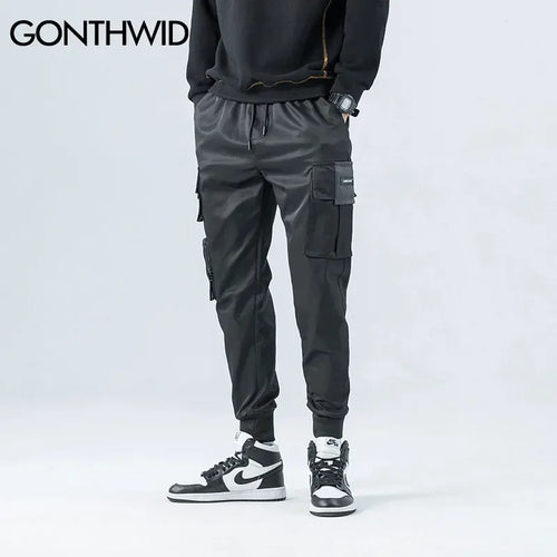 Load image into Gallery viewer, GONTHWID Side Zipper Pockets Cargo Harem Joggers Pants Men 2024 Hip Hop Casual Harajuku Streetwear Sweatpant Trousers Male Pants
