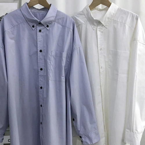 Load image into Gallery viewer, Women Purple Pocket Big Size Long Casual Blouse New Lapel Long Sleeve Shirt Fashion Tide Spring Autumn 2025 1DJ1489
