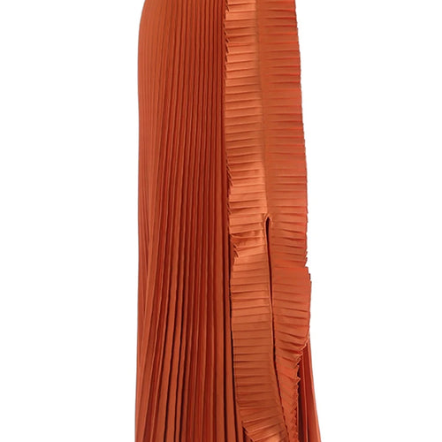 Load image into Gallery viewer, High Elastic Waist Pleated Camel Irregular Shaped Long Half-body Skirt Women Fashion Tide New Spring Autumn 2025 1DH9415
