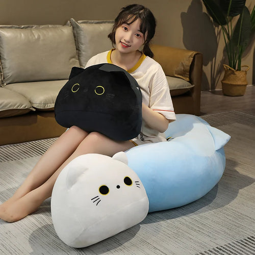 Load image into Gallery viewer, 18/40/55cm Kawaii Black Cat Plush Toys Stuffed Soft Round Animal Cat Pillow Nap Cushion Creative Birthday Gift for Kids Children
