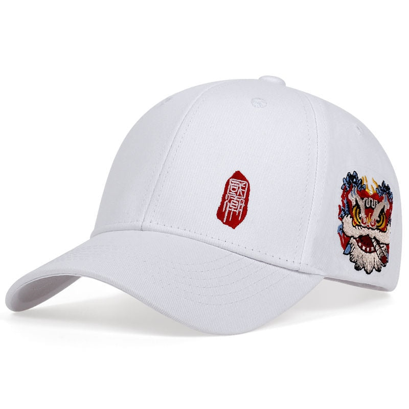Fashion Baseball Cap Chinese Style Embroidery Sun Caps for Men Women Unisex-Teens Embroidered Snapback Flat Hip Hop Hat