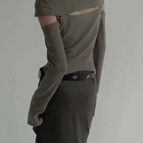 Load image into Gallery viewer, Cut-out Green Knitting Sweater Loose Fit Round Neck Long Sleeve Women Pullovers New Fashion Spring Autumn 2025 1DF4912
