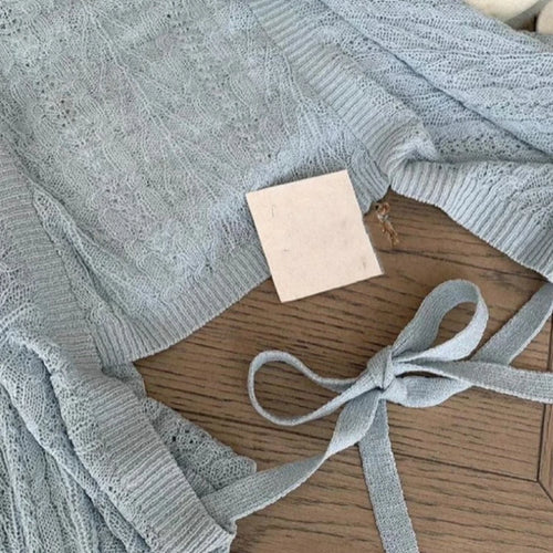 Load image into Gallery viewer, 2025 Grunge Summer New Twist Office Women Cardigan Hollow Out Y2k Aesthetic Loose Knitted  Harajuku Casual Bandage Tops
