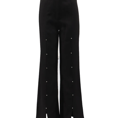 Load image into Gallery viewer, Solid Split Spliced Diamonds Two Piece Sets for Women Lapel Long Sleeves Blazer High Waist Pant Fashion Set Female
