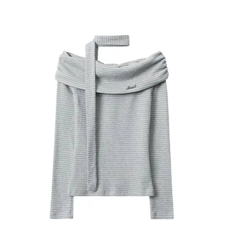 Woman Tshirts 2024 Ropa Mujer Solid Color Tunic Tees Fashion Sexy Korean Camisetas Y2k Tops Off Shoulder Solid Color T Shirt