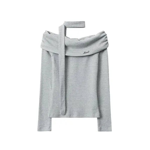Load image into Gallery viewer, Woman Tshirts 2024 Ropa Mujer Solid Color Tunic Tees Fashion Sexy Korean Camisetas Y2k Tops Off Shoulder Solid Color T Shirt

