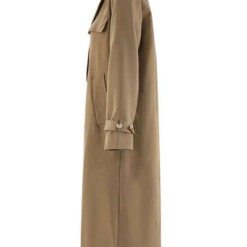 Load image into Gallery viewer, Women Khaki Belted Big Size Long Elegant Trench New V-neck Long Sleeve Windbreaker Fashion Tide Spring Autumn 2025 7AB252
