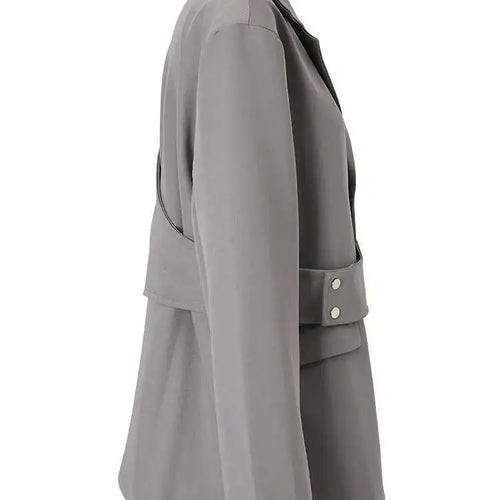 Load image into Gallery viewer, Women Gray Irregular Big Size Blazer New Lapel Long Sleeve Loose Fit Jacket Fashion Tide Spring Autumn 2025 1DF3051
