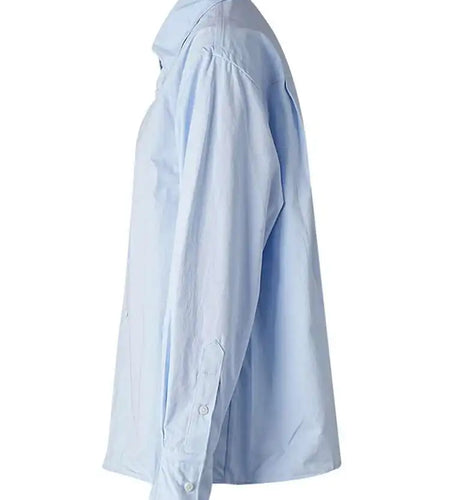 Women Blue Brief Shaped Big Size Casual Blouse New Lapel Long Sleeve Shirt Fashion Tide Spring Autumn 2025 CPG2742