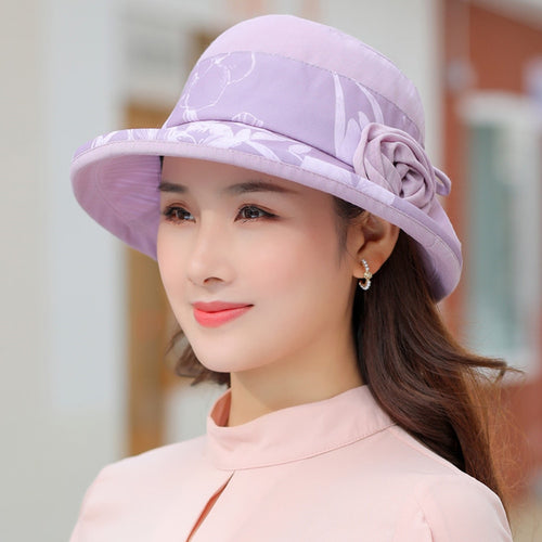 Load image into Gallery viewer, Woman Summer Hats With Visor Hat Fashion Flower Design Sun Hat Travel Mesh Bucket Hat
