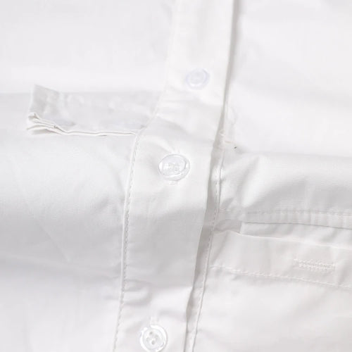 Load image into Gallery viewer, Women White Pocket Spliced Big Size Casual Blouse New Lapel Long Sleeve Shirt Fashion Tide Spring Autumn 2025 30A1910
