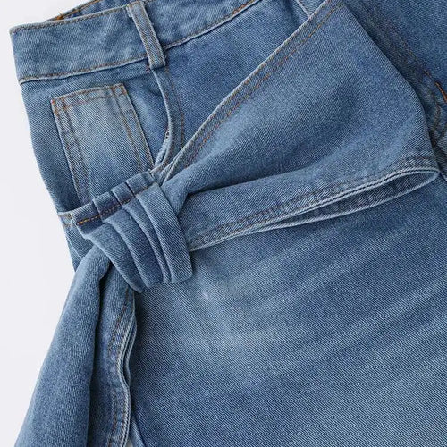 Load image into Gallery viewer, High Waist Blue Denim Bow Three-dimensional Long Wide Leg Jeans New Women Trousers Fashion Tide Spring Autumn 2025 CPDB180

