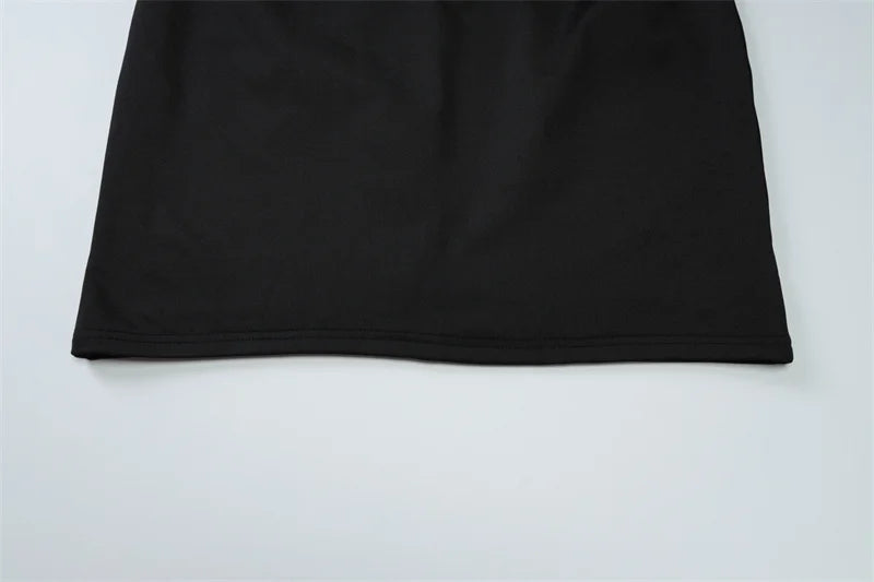 Summer Sleeveless Sexy Mini Dress Women Fashion Metal Ring Turtleneck Off-shoulder Strapless Club Party Dress Y2k