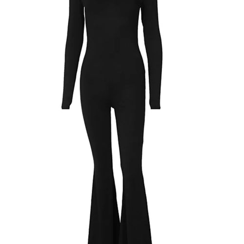 Load image into Gallery viewer, Autumn/Winter Women Sexy Backless Long Sleeve Jumpsuit Loudspeaked Long Pants Slim Tight Elastic Jumpsuit Rompers
