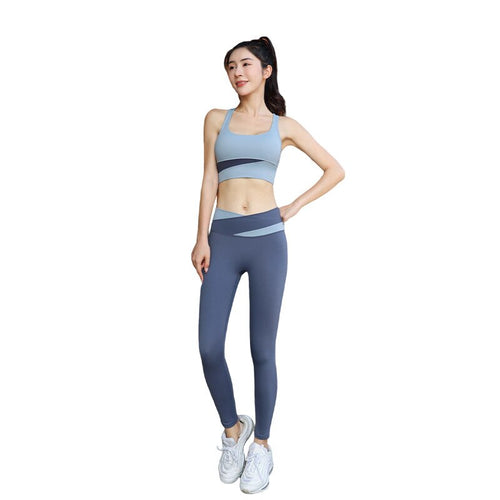 Load image into Gallery viewer, Two Piece Sexy Yoga Set Splicing Seamless Sleeveless Bra Fitness High Waist Sport Pants Gym Workout Outfit Clothes for Women
