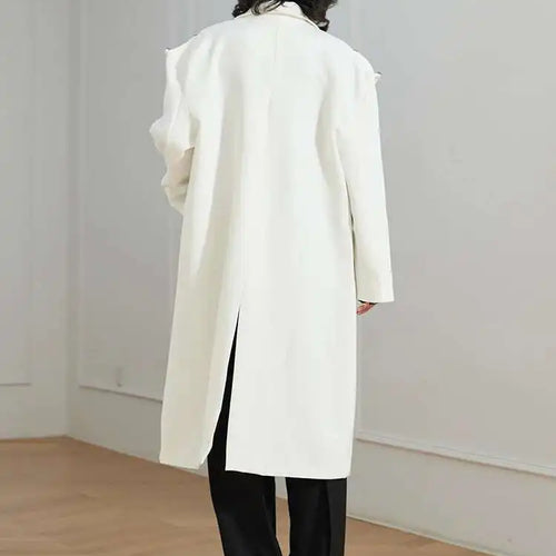 Load image into Gallery viewer, Women Black Big Size Long Casual Blazer New Lapel Long Sleeve Loose Fit Jacket Fashion Tide Spring Autumn 2025 1DH0063
