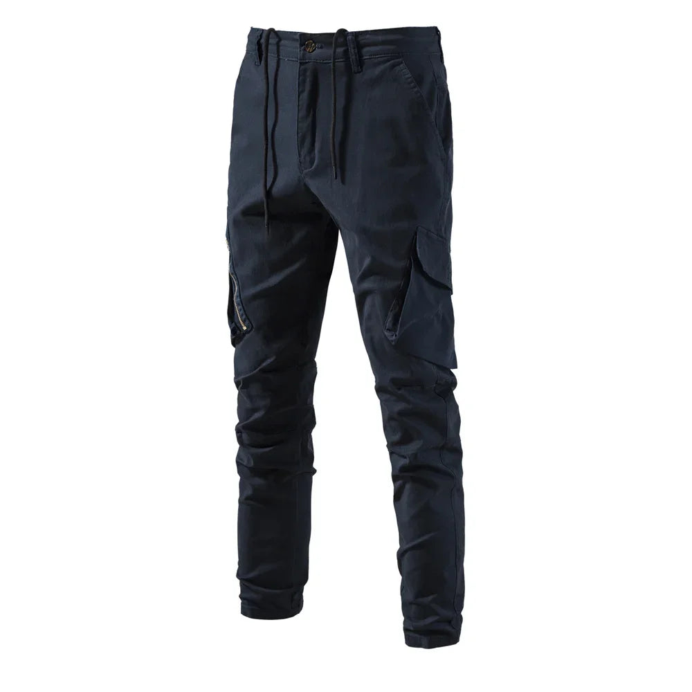 100% Cotton Men's Cargo Trousers High Quality Casual Pants for Men New Spring Zipper Multi-pockets Streetwear Pants Men v2