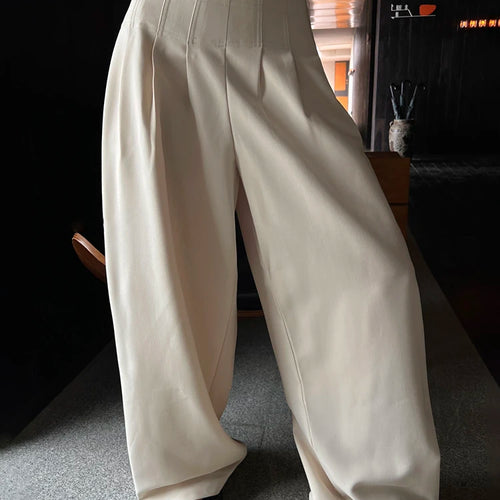Load image into Gallery viewer, Tunic Minimalist Trousers For Women High Waist Loose Casual Wide Leg Pants Female Fashion Style Clothing
