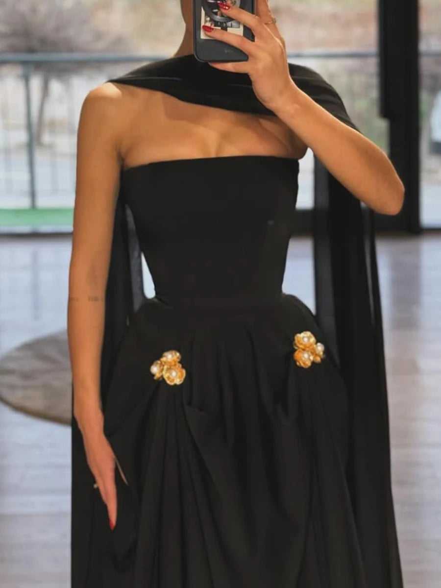 Solid Slimming Dresses For Women Strapless Sleeveless High Waist Temperament Long Dress Female Fashion Style New