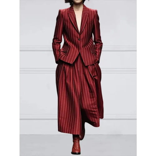 Load image into Gallery viewer, Winter Clothes Trendy Formal Suits Coat for Women 2024 Autumn Long Sleeves Striped Women&#39;s England Jacket Outerwears
