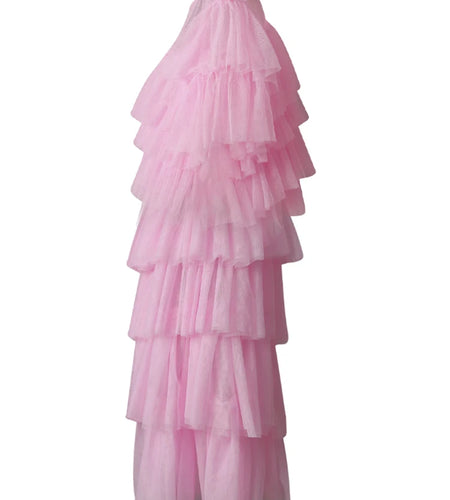 Mesh T-shirt Cake Half-body Skirt Two Pieces Suit New Round Neck Short Sleeve Women Fashion Spring Summer 2025 CPG3209