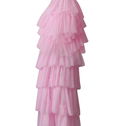 Load image into Gallery viewer, Mesh T-shirt Cake Half-body Skirt Two Pieces Suit New Round Neck Short Sleeve Women Fashion Spring Summer 2025 CPG3209
