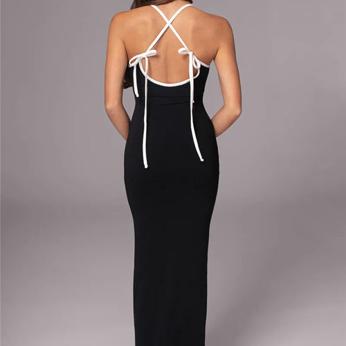 Load image into Gallery viewer, Spaghetti Strap Lace-up Sexy Maxi Dress For Women Gown Fashion Sleeveless Backless Bodycon Evening Sexy Long Dress
