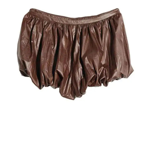 Load image into Gallery viewer, Women Brown Pleated Shaped Elegant Wide Leg Shorts New High Waist Trousers Fashion Tide Spring Summer 2025 1DH8268
