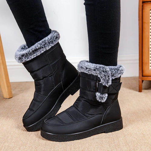 Load image into Gallery viewer, Women&#39;s Boots 2025 New Winter Boots With Fur Keep Warm Botas Mujer Rubber Snow Boots Black Footwear For Winter Shoes Woman Boot
