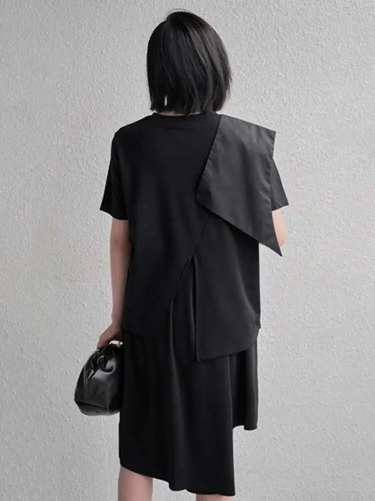 High Elastic Waist Black Irregular Casual Pants New Loose Fit Trousers Women Fashion Tide Spring Autumn 2025 1DF4734