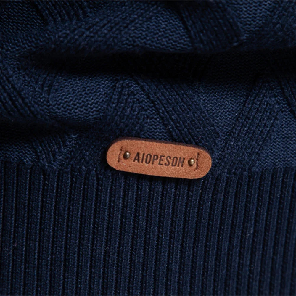 Autumn Patchwork Color O-neck Pullover Sweaters for Men High Quality Cotton Men Sweater Warm Winter Knitted Sweaters