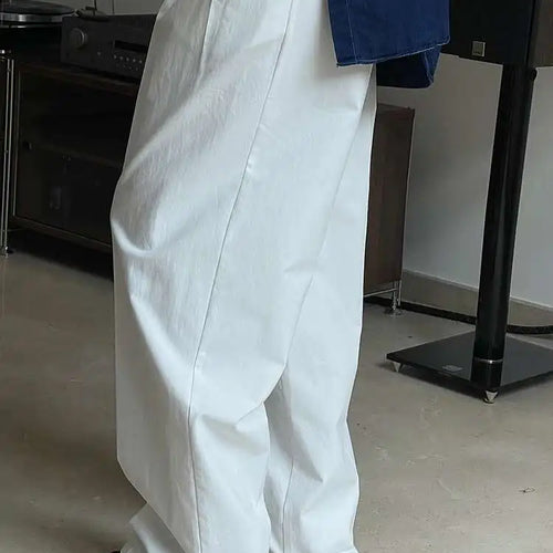 Load image into Gallery viewer, High Waist White Brief Pocket Pleated Long Wide Leg Pants New Trousers Women Fashion Tide Spring Autumn 2025 1DH4972
