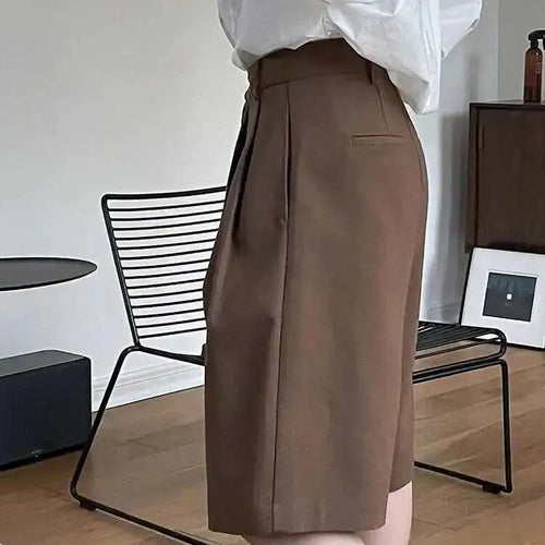 Load image into Gallery viewer, Women Gray Pleated Pocket Elegant Casual Wide Leg Shorts New High Waist Trousers Fashion Tide Spring Summer 2025 1DH4866
