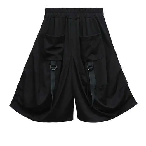 Load image into Gallery viewer, High Elastic Waist Black Pockets Bandage Wide Leg Pants New Loose Fit Trousers Women Fashion Spring Summer 2025 1DF4794
