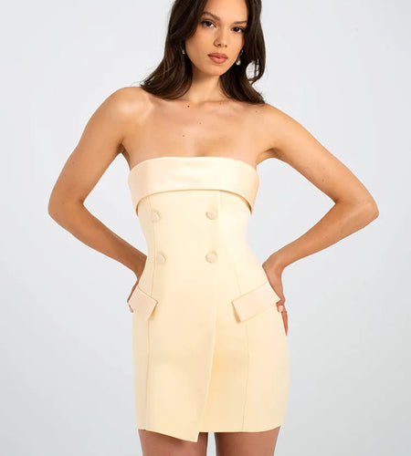 Off-shoulder Strapless Sexy Mini Dress For Women Fashion Two Pocket Backless Slim Club Party Sexy Dress Clubwear