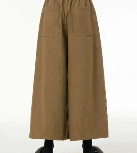 High Elastic Waist Khaki Pleated Pocket Long Wide Leg Pants New Trousers Women Fashion Tide Spring Autumn 2025 1DH6558