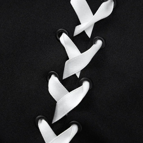 Load image into Gallery viewer, Lace Bandage Puff Sleeve Mini Dress For Women 2023 Autumn Winter New Square Collar Ruched Dress Vintage Elegant
