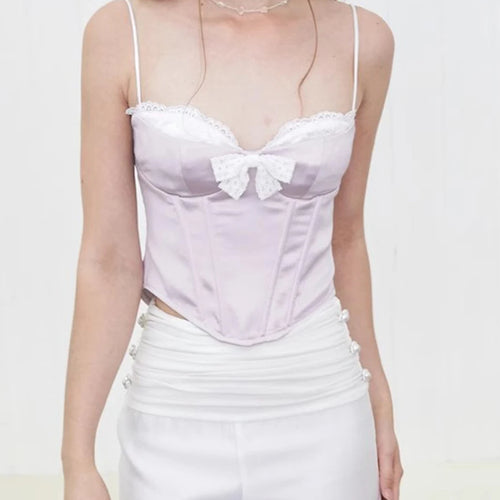 Load image into Gallery viewer, Hit Color Slimming Spliced Lace Vests For Women Strapless Sleeveless Tunic Temperament Vests Female Fashion Style
