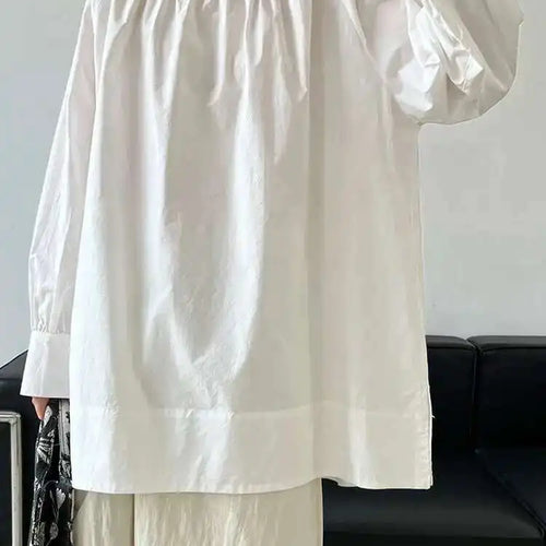 Load image into Gallery viewer, Women Yellow Big Size Long Blouse New Round Neck Long Sleeve Loose Fit Shirt Fashion Tide Spring Autumn 2025 1DH0197
