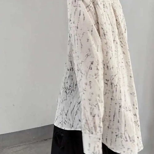 Load image into Gallery viewer, Women Pattern Printed Thin Pleated Big Size Blouse New Lapel Long Sleeve Shirt Fashion Tide Spring Autumn 2025 1DJ0406
