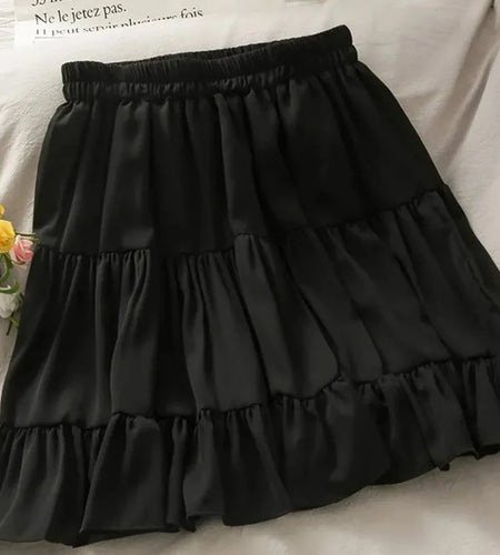Women's Summer Sexy High Waist Slim Pleated A Line Mini Skirts Korean Fashion Casual Short Black White Skirt Alt Clothes Female