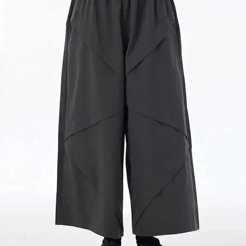Load image into Gallery viewer, High Elastic Waist Gray Spliced Pocket Long Wide Leg Pants New Trousers Women Fashion Tide Spring Autumn 2025 1DH6603
