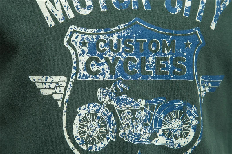 Motorcycle Printed Mens T Shirt Quality 100% Cotton Fashion Slim Fit Top Tees Men Casual Streetwear O-neck T-shirt Men