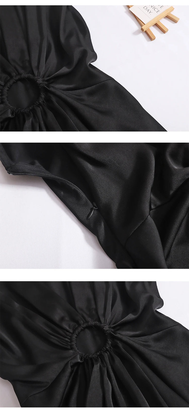 Women Black V-neck Hollow Sleeveless Ruffles Pleated Tank Tops Summer Elegant Pullover Vest Versatile Simplicity Ladies Fashion