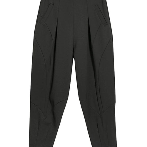 Load image into Gallery viewer, High Elastic Waist Black Long Split Joint Harem Trousers New Loose Fit Pants Women Fashion Tide Spring Autumn 2025 1Y766
